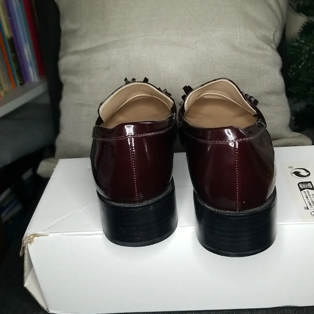 Womens H&M Burgundy loafers size 8.5 - Picture 7 of 10